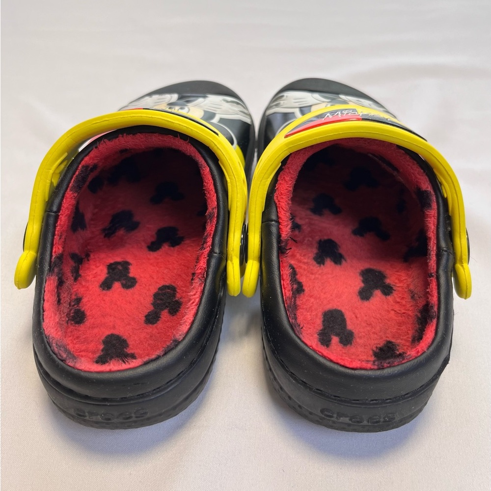 CROCS Disney Mickey Mouse black fur lined kids crocs SZ C 6/7 - Picture 10 of 10